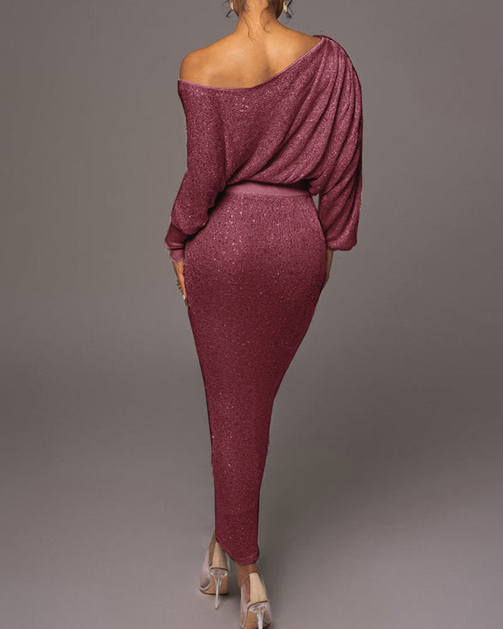 Luxury Evening Dress - Evelina-Silver-S-Nora Luxe