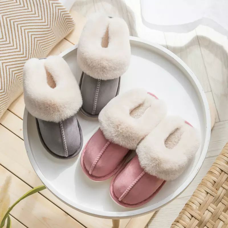Luxury Faux Suede Women's Slippers - Celine-Beige-4.0-4.5-Nora Luxe