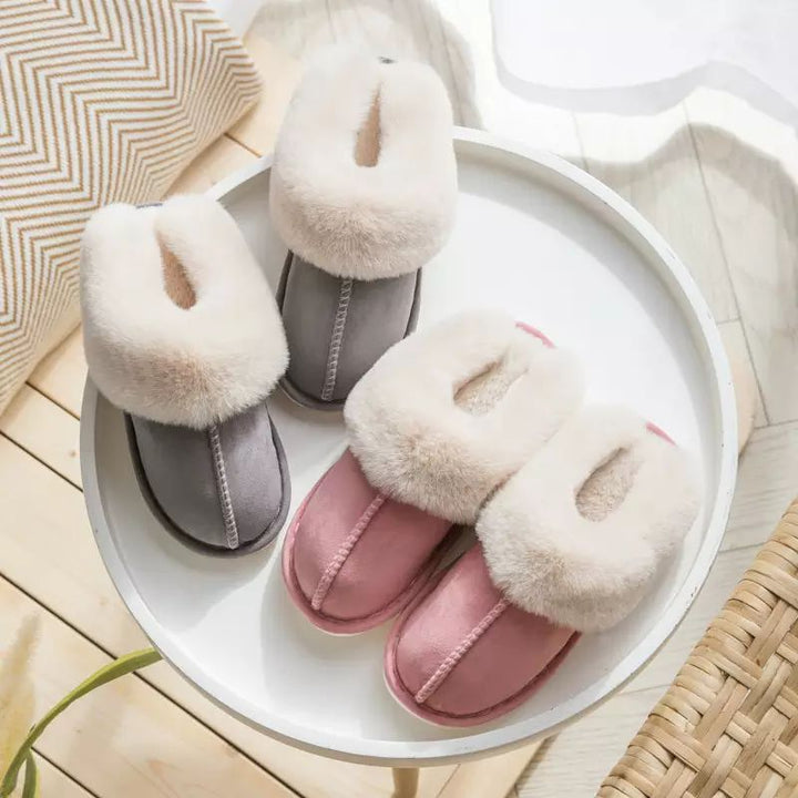 Luxury Faux Suede Women's Slippers - Celine-Beige-4.0-4.5-Nora Luxe