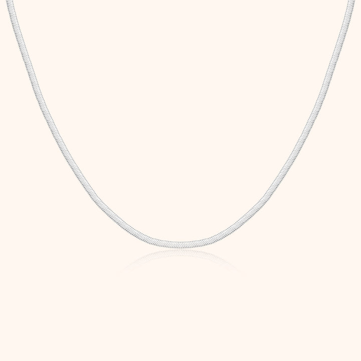 Luxury Flat Necklace - Elvira-Silver-Nora Luxe