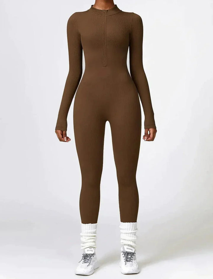 Luxury Full-Body Romper with Long Sleeves - Lisa-Black-XS-Nora Luxe