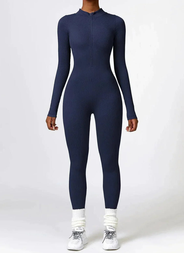 Luxury Full-Body Romper with Long Sleeves - Lisa-Black-XS-Nora Luxe