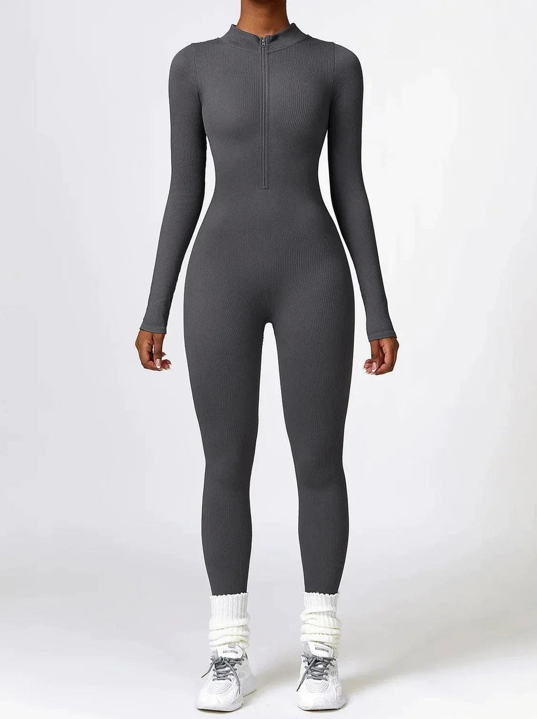 Luxury Full-Body Romper with Long Sleeves - Lisa-Gray-XS-Nora Luxe