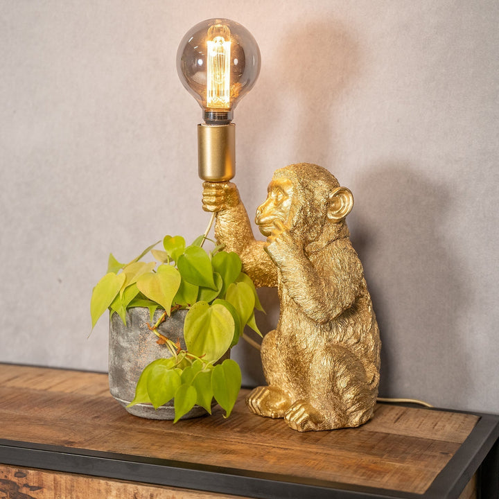 Luxury Gold Monkey Table Lamp - GoldenChimp-Nora Luxe