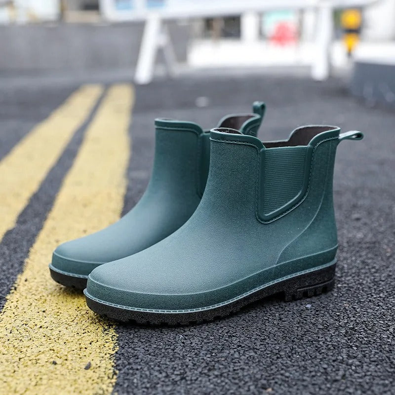 Luxury Half-height Waterproof Men’s Rain Boots - Lucas Rain Walk-Green-7.0-Nora Luxe
