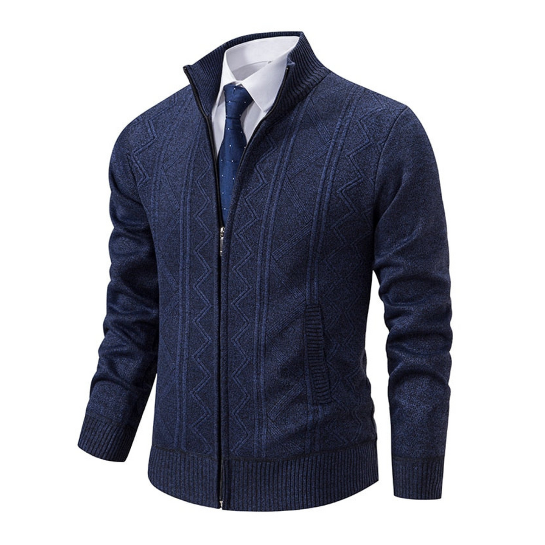 Luxury Knitted Men's Vest - Henry-Dark Blue-M-Nora Luxe