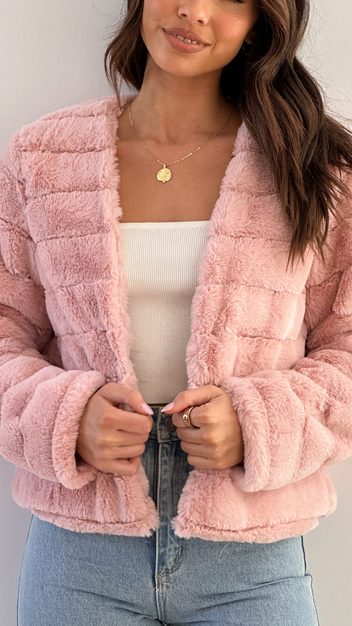 Luxury Ladies Crop Jacket - Veloura-Pink-XS-Nora Luxe