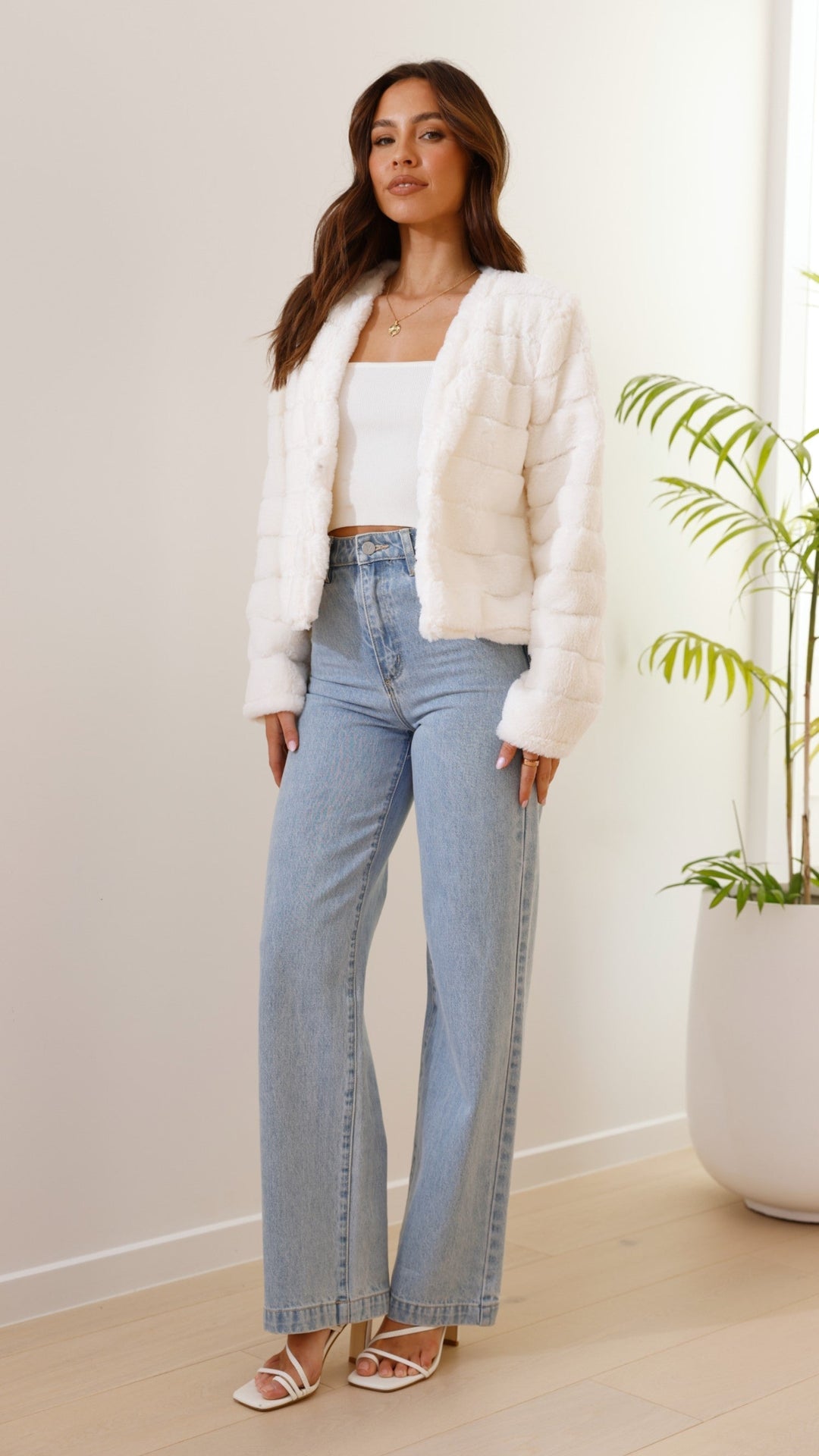 Luxury Ladies Crop Jacket - Veloura-White-XS-Nora Luxe