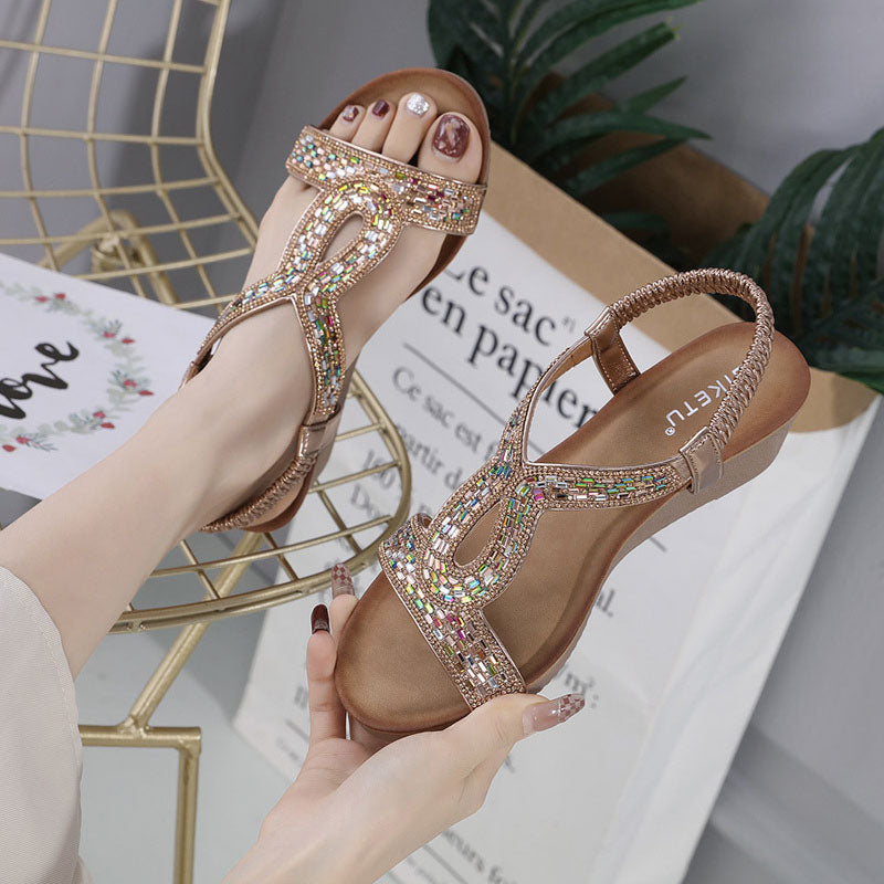 Luxury Ladies' Sandals with Wedge Heel – Celeste-Black-3-State of Style