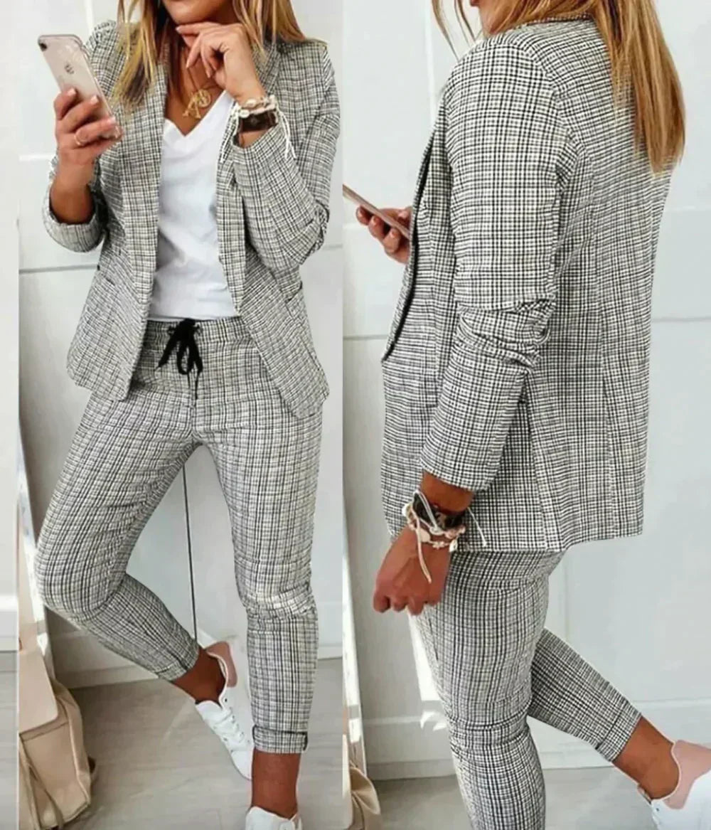 Luxury Ladies Suit - Celeste-Light Grey-S-Nora Luxe