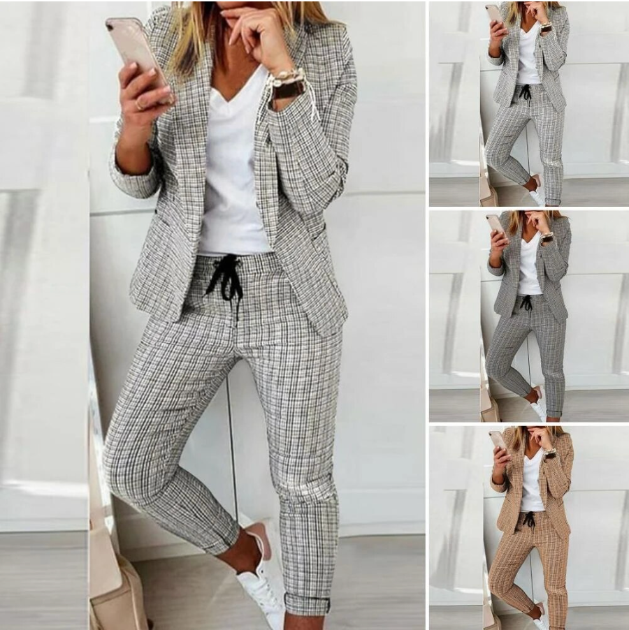 Luxury Ladies Suit - Celeste-Light Grey-S-Nora Luxe