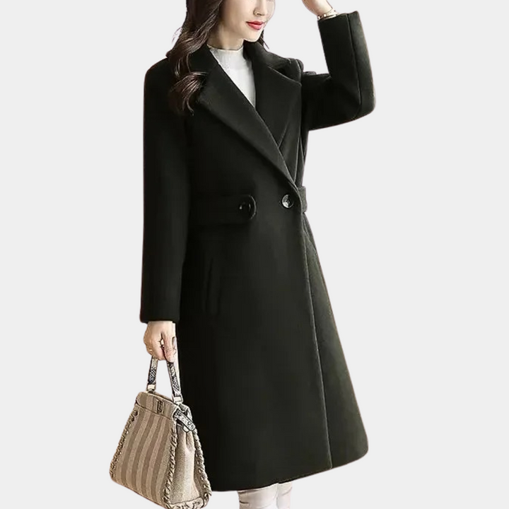 Luxury Ladies Winter Coat - Elise-Black-XS-Nora Luxe
