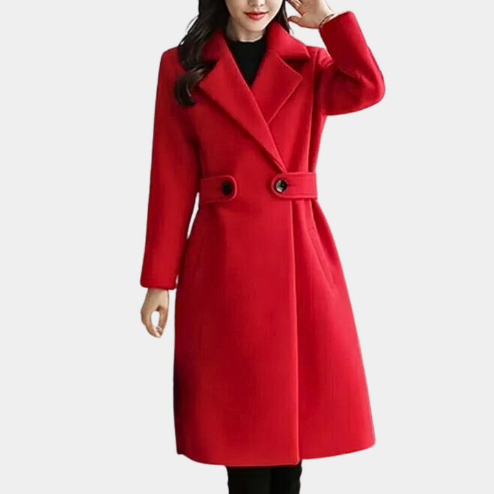 Luxury Ladies Winter Coat - Elise-Red-XS-Nora Luxe