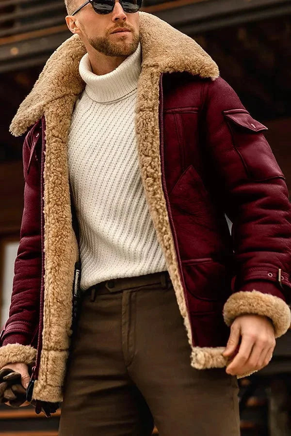 Luxury Leather Jacket for Men - Oliver-Red-S-Nora Luxe