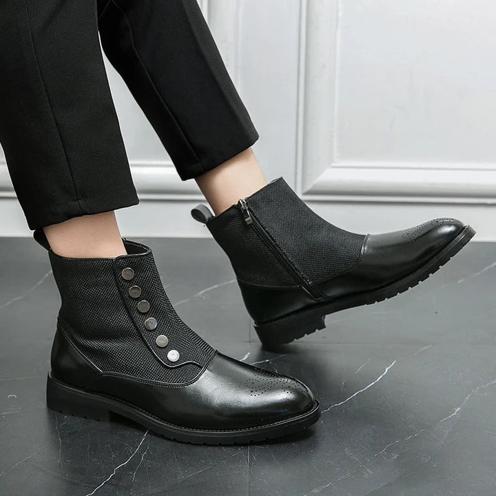 Luxury Leather Men's Boots - Levi-Black-5.0-Nora Luxe