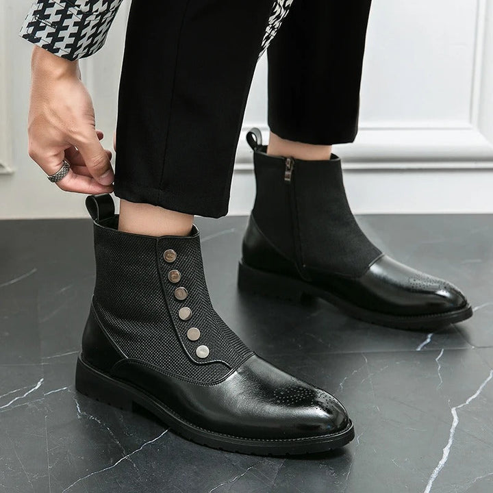 Luxury Leather Men's Boots - Levi-Black-5.0-Nora Luxe