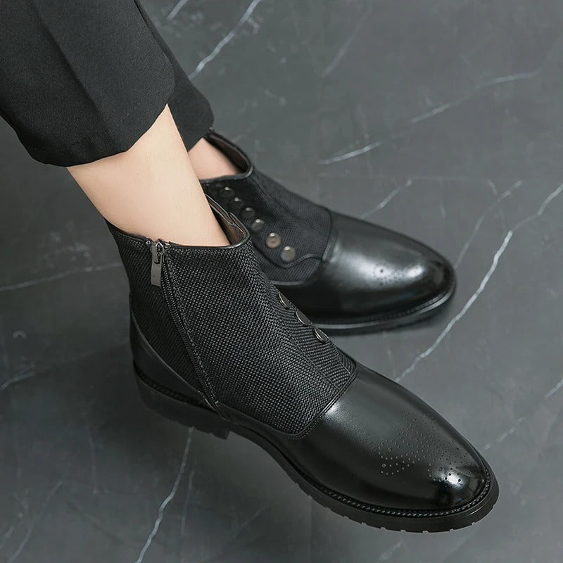 Luxury Leather Men's Boots - Levi-Black-5.0-Nora Luxe