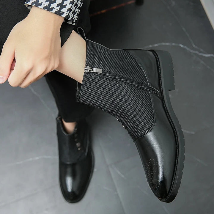 Luxury Leather Men's Boots - Levi-Black-5.0-Nora Luxe