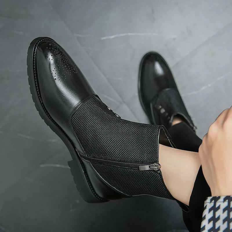 Luxury Leather Men's Boots - Levi-Black-5.0-Nora Luxe