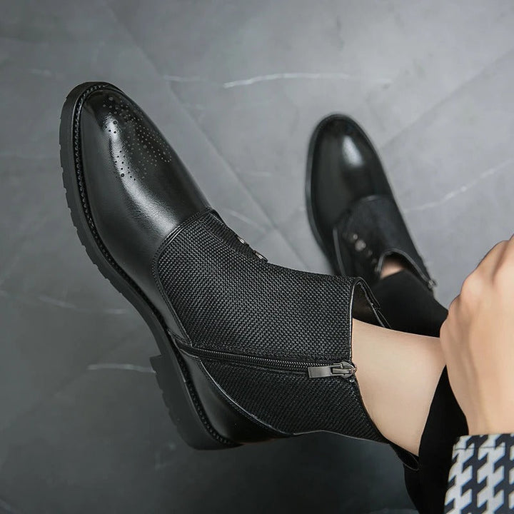 Luxury Leather Men's Boots - Levi-Black-5.0-Nora Luxe