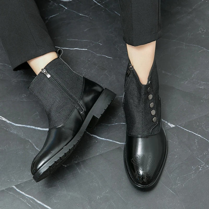Luxury Leather Men's Boots - Levi-Black-5.0-Nora Luxe