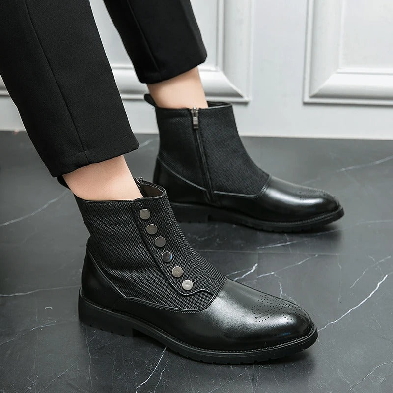 Luxury Leather Men's Boots - Levi-Black-5.0-Nora Luxe
