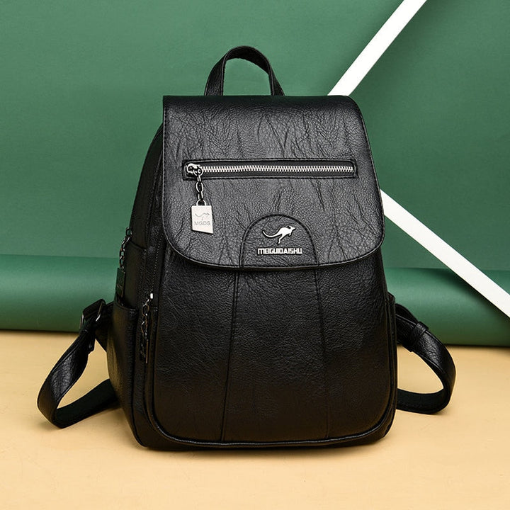 Luxury Leather Women's Backpack - Isolde-Black-Nora Luxe
