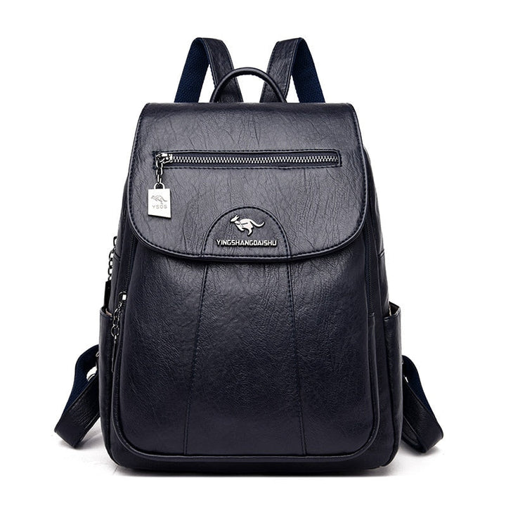 Luxury Leather Women's Backpack - Isolde-Blue-Nora Luxe