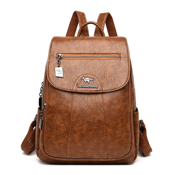 Luxury Leather Women's Backpack - Isolde-Brown-Nora Luxe