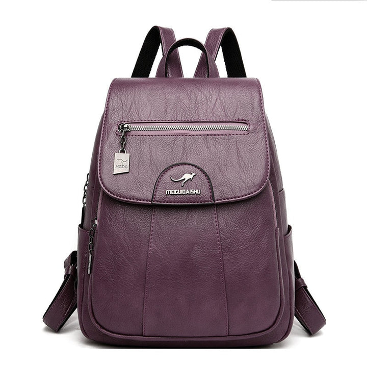 Luxury Leather Women's Backpack - Isolde-Purple-Nora Luxe