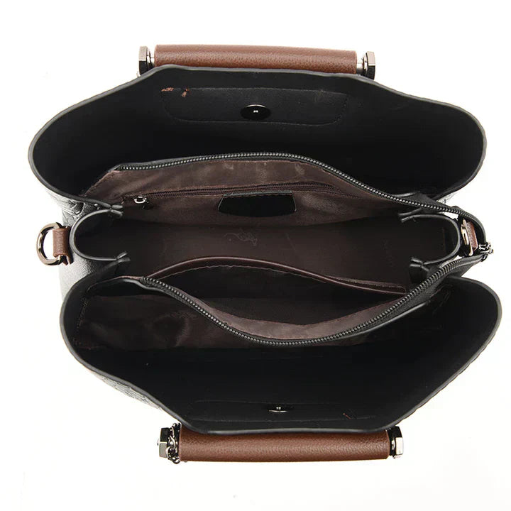 Luxury Leather Women's Handbag - Amara-Black-Nora Luxe