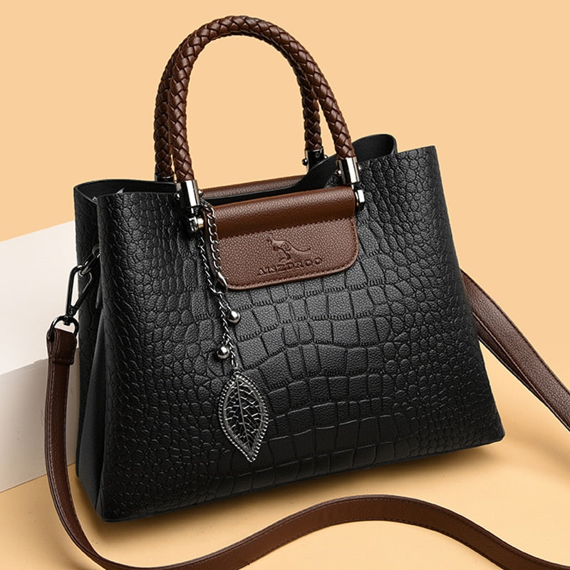 Luxury Leather Women's Handbag - Amara-Black-Nora Luxe