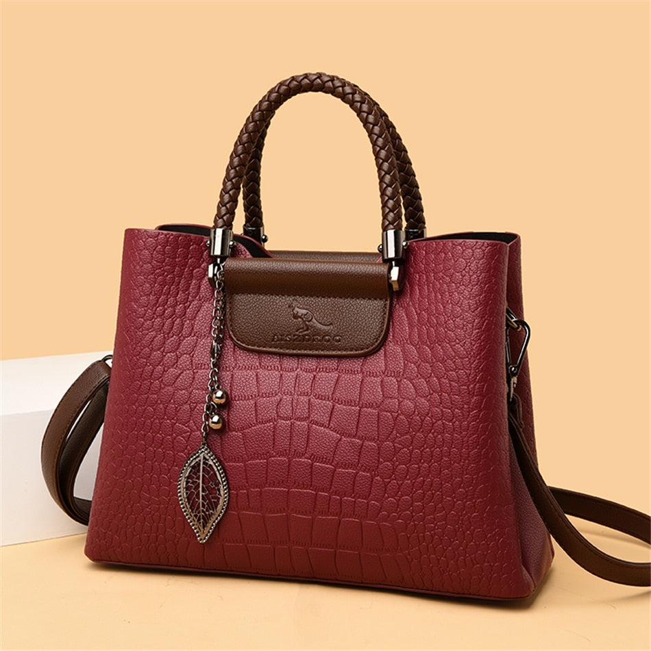 Luxury Leather Women's Handbag - Amara-Red-Nora Luxe