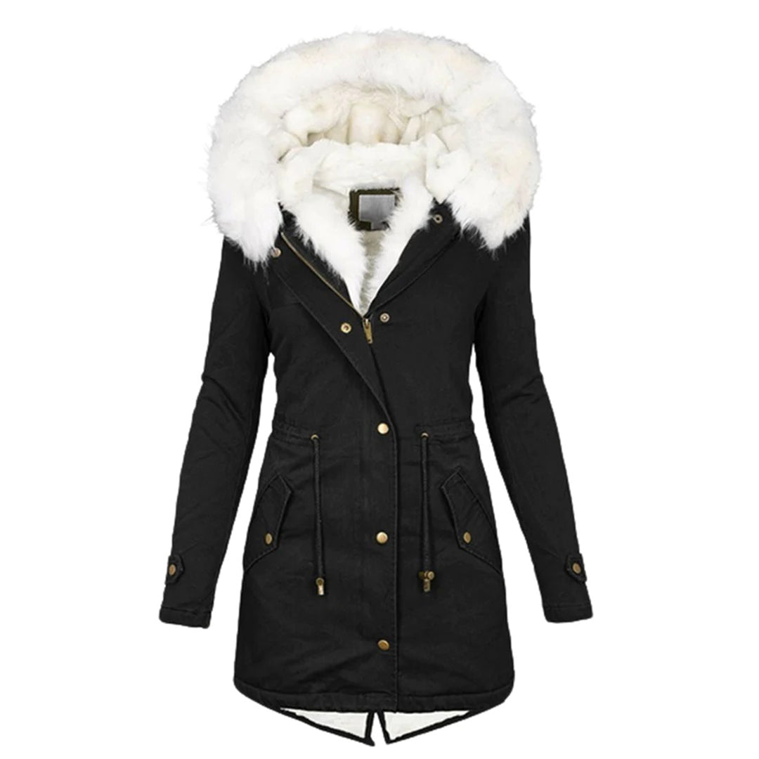 Luxury Lined Ladies Winter Coat - Elena-Black-S-Nora Luxe
