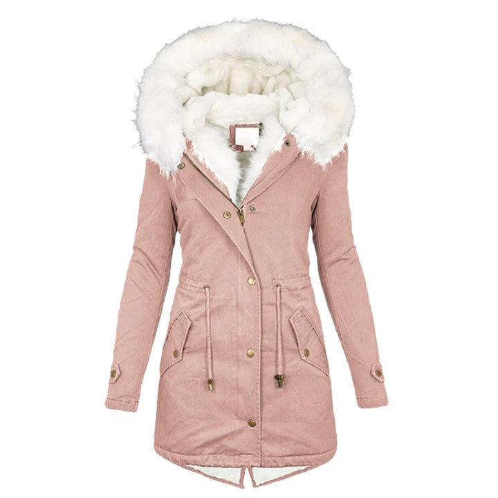 Luxury Lined Ladies Winter Coat - Elena-Pink-S-Nora Luxe