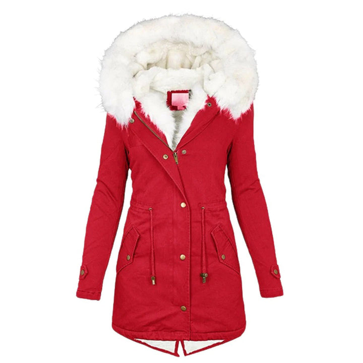 Luxury Lined Ladies Winter Coat - Elena-Red-S-Nora Luxe