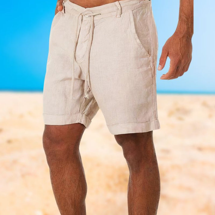 Luxury Linen Men's Shorts - Armand-Beige-S-Nora Luxe