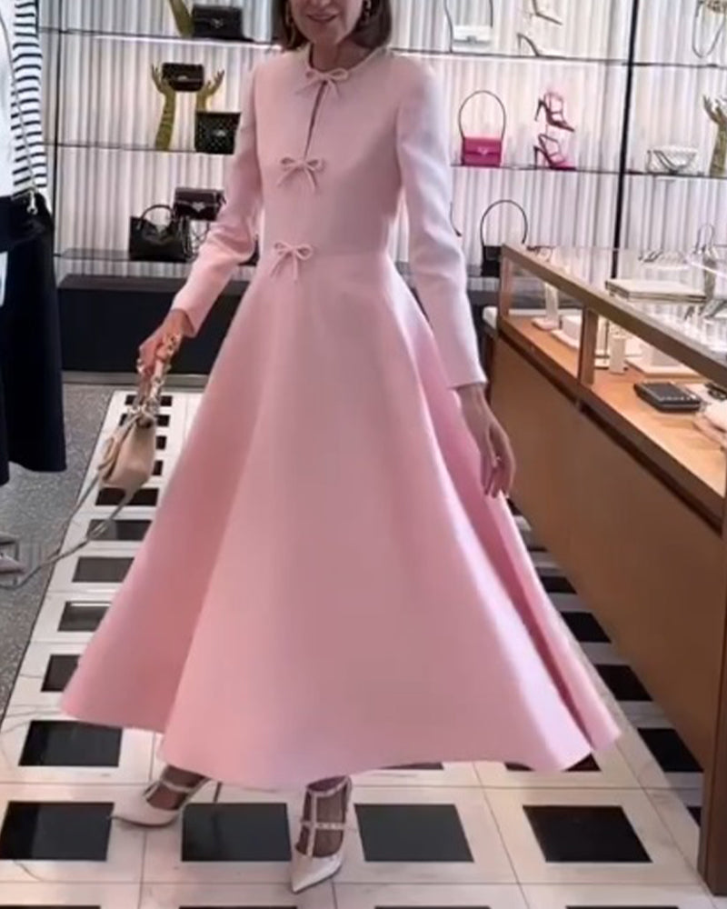 Luxury Maxi Dress with Bows - Celine-Nora Luxe