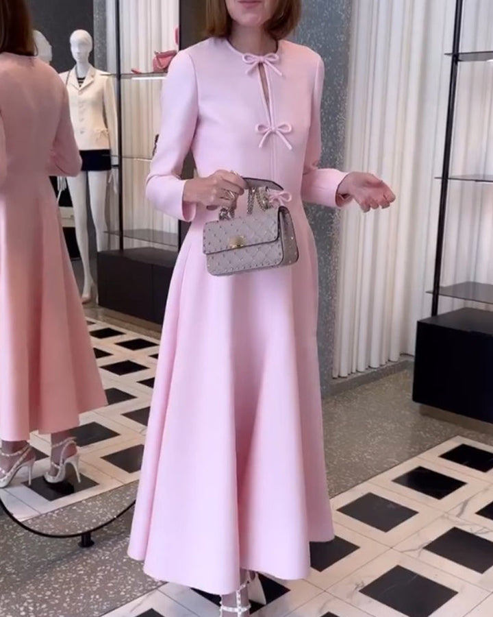 Luxury Maxi Dress with Bows - Celine-Nora Luxe