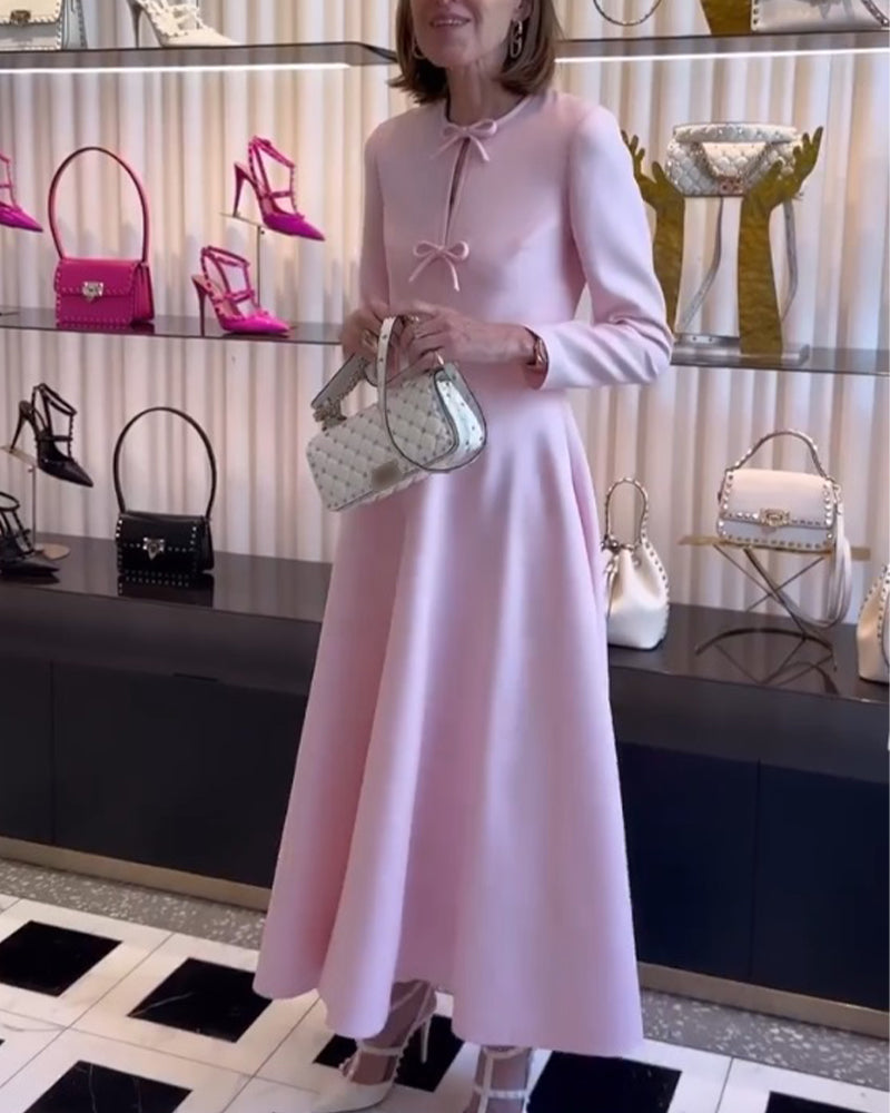 Luxury Maxi Dress with Bows - Celine-Nora Luxe