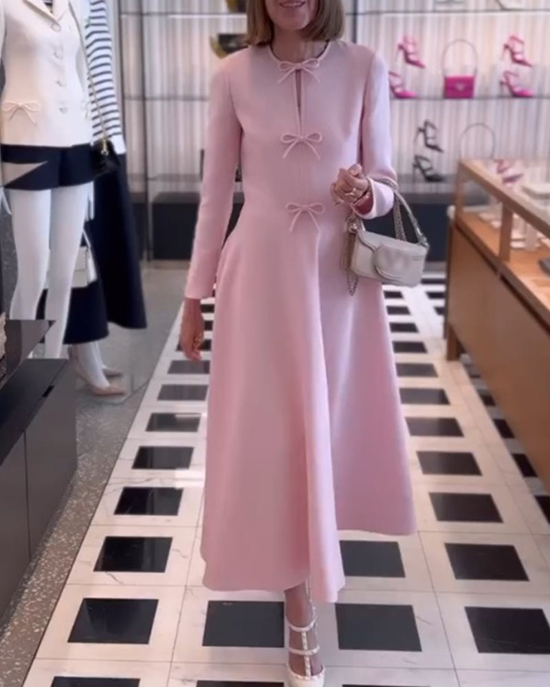 Luxury Maxi Dress with Bows - Celine-Nora Luxe