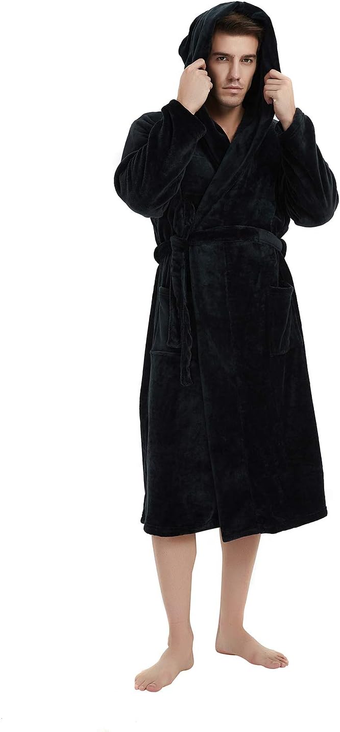Luxury Men's Bathrobe - Robbie-Black-S/M-Nora Luxe