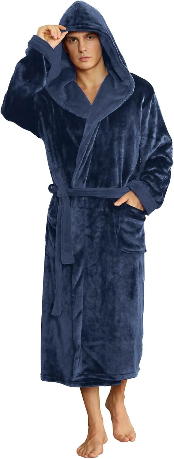 Luxury Men's Bathrobe - Robbie-Dark Blue-S/M-Nora Luxe