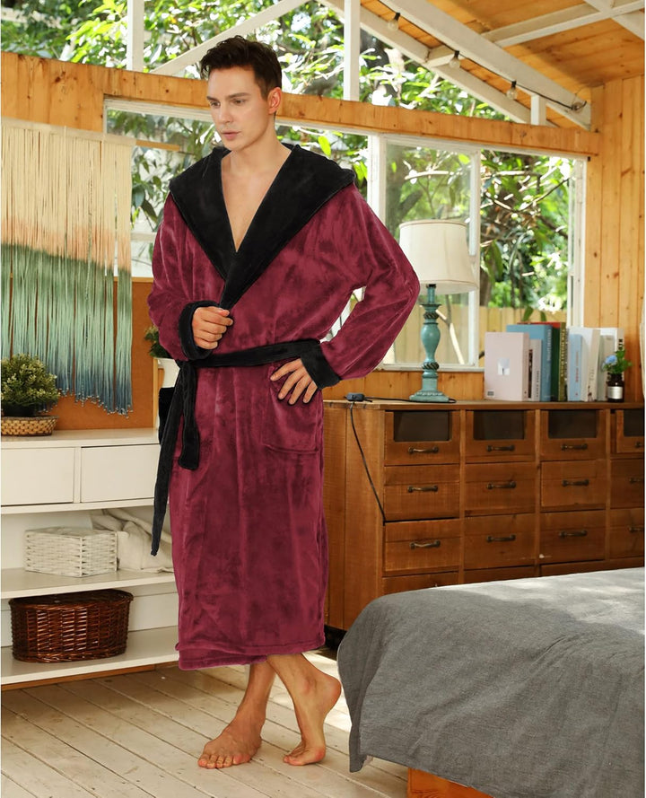 Luxury Men's Bathrobe - Robbie-Dark Gray-S/M-Nora Luxe