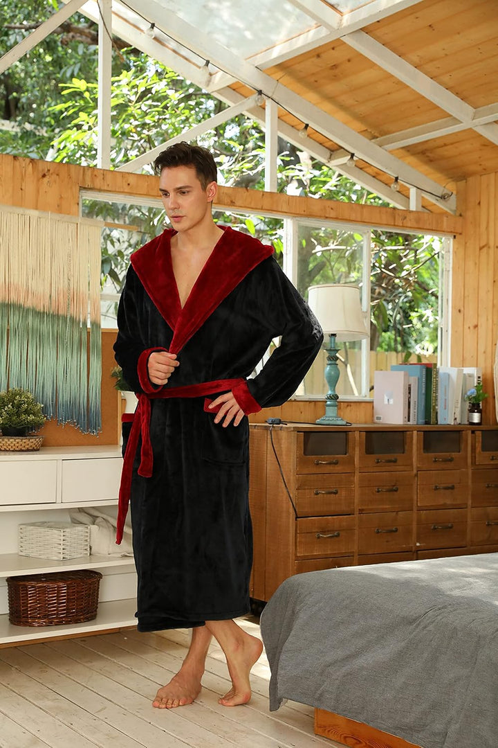 Luxury Men's Bathrobe - Robbie-Dark Gray-S/M-Nora Luxe