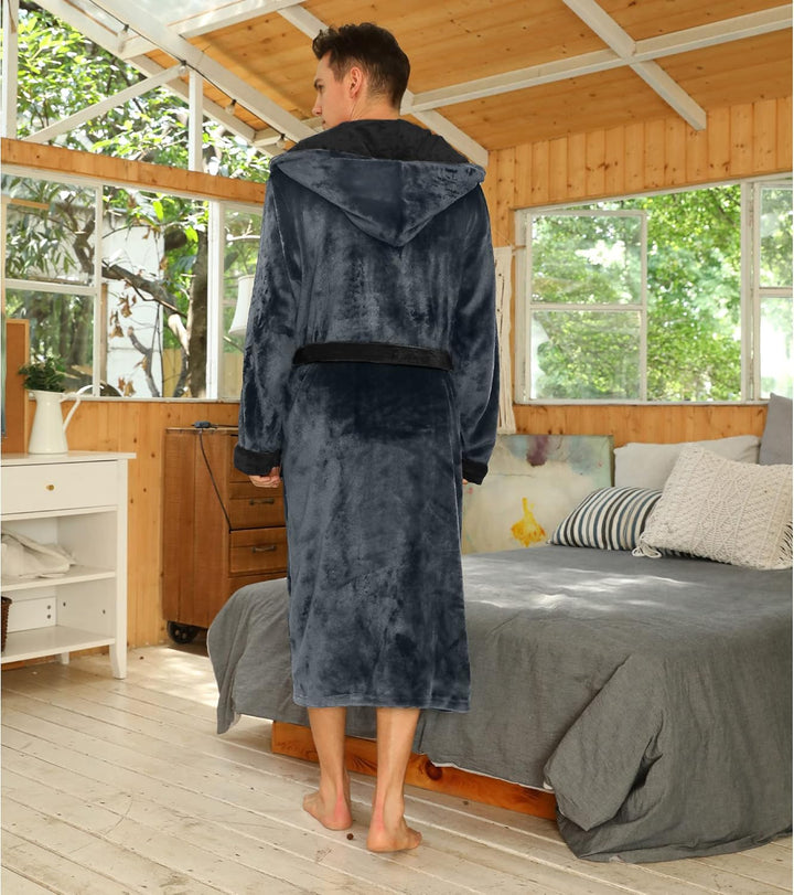 Luxury Men's Bathrobe - Robbie-Dark Gray-S/M-Nora Luxe