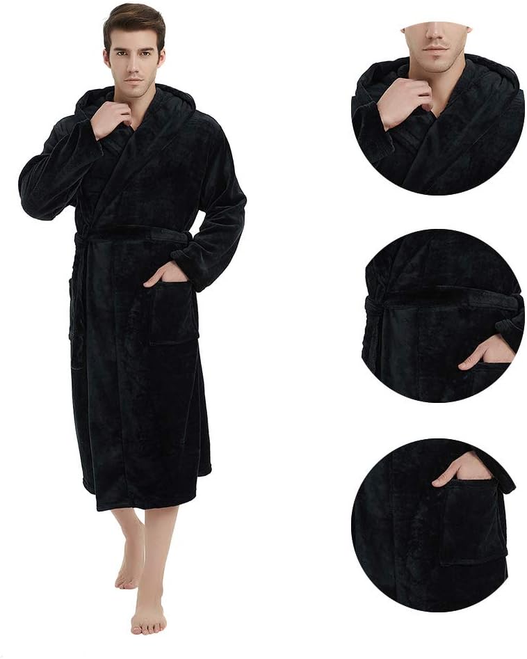 Luxury Men's Bathrobe - Robbie-Dark Gray-S/M-Nora Luxe
