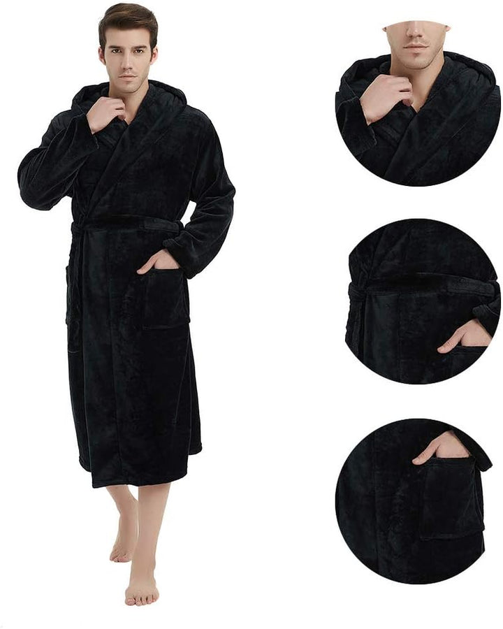 Luxury Men's Bathrobe - Robbie-Dark Gray-S/M-Nora Luxe