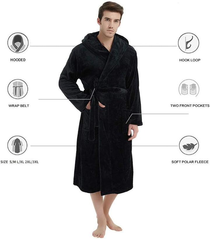 Luxury Men's Bathrobe - Robbie-Dark Gray-S/M-Nora Luxe
