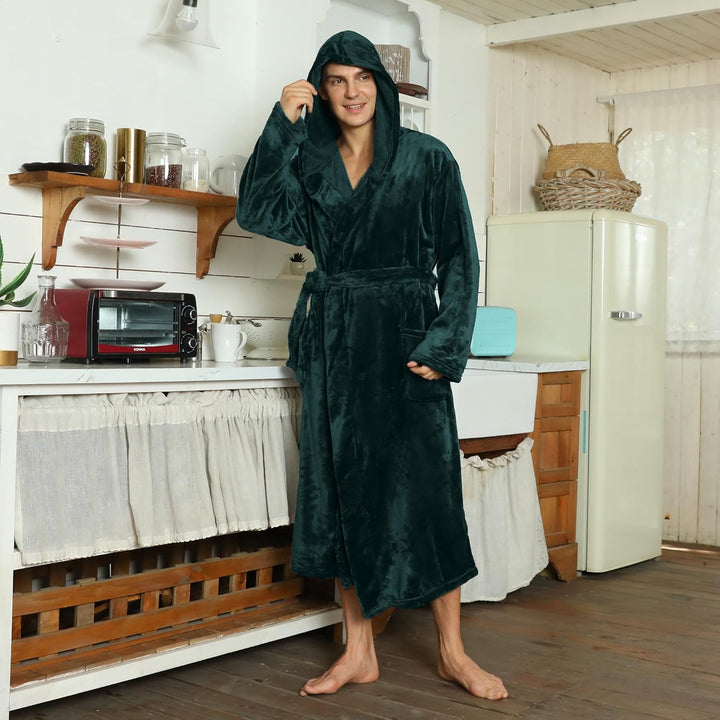 Luxury Men's Bathrobe - Robbie-Dark Gray-S/M-Nora Luxe